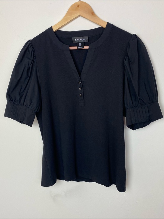 Bailey 44 Tops - Bailey 44 Black Puff-Sleeve Henley Blouse Sz XL